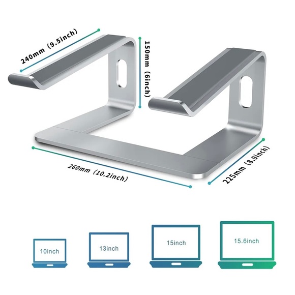 SOUNDANCE Laptop Stand, Aluminum Computer Riser. - Picture 3 of 4